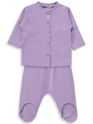 Civil Baby Düz 1-6 Ay Pijama Takımı - Lila