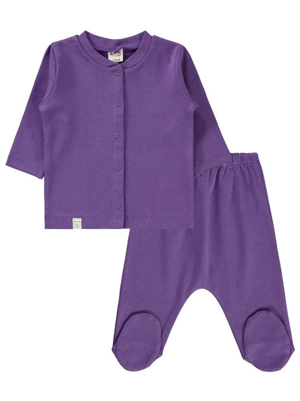 Civil Baby Düz 1-6 Ay Pijama Takımı - Lila