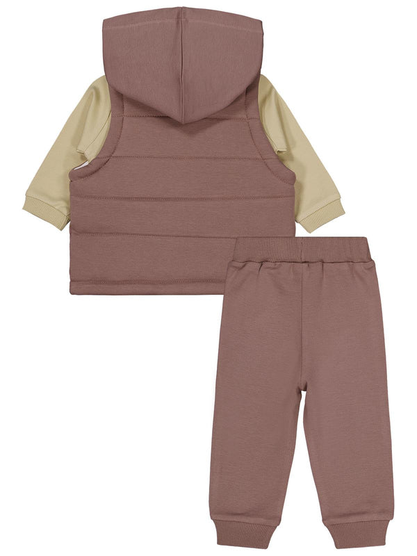 Civil Baby Ayıcık Baskılı 3'lü 6-18 Ay Takım - Kahverengi