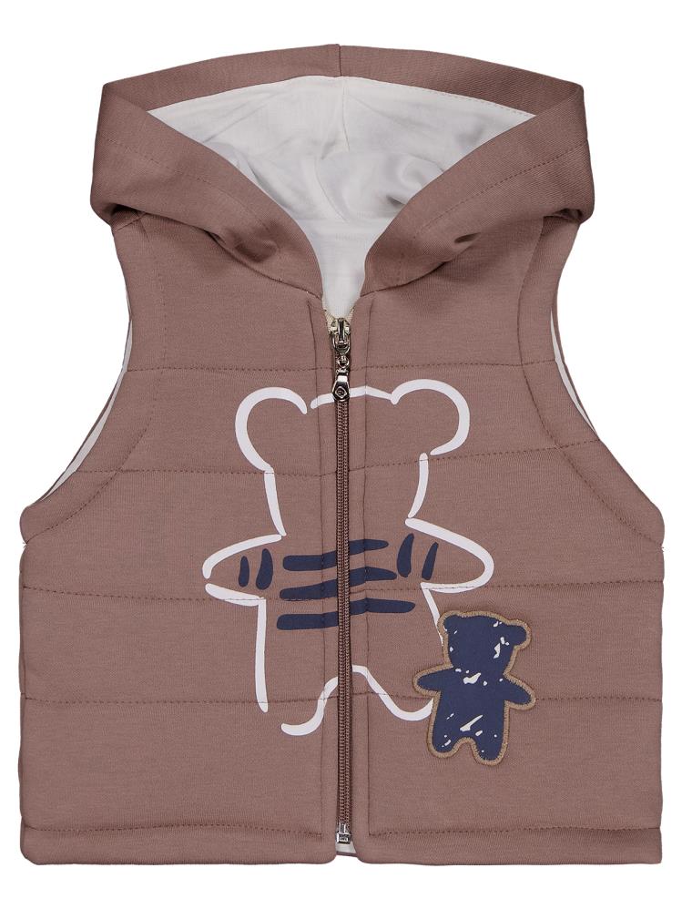 Civil Baby Ayıcık Baskılı 3'lü 6-18 Ay Takım - Kahverengi