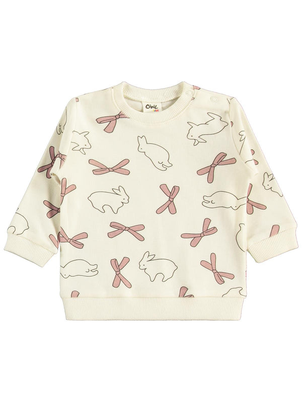 Civil Baby Tavşan Baskılı 3'lü 6-18 Ay Takım - Lila