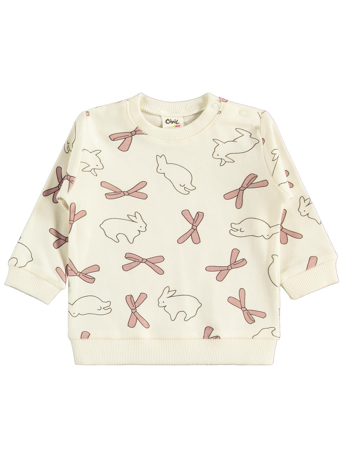 Civil Baby Tavşan Baskılı 3'lü 6-18 Ay Takım - Lila