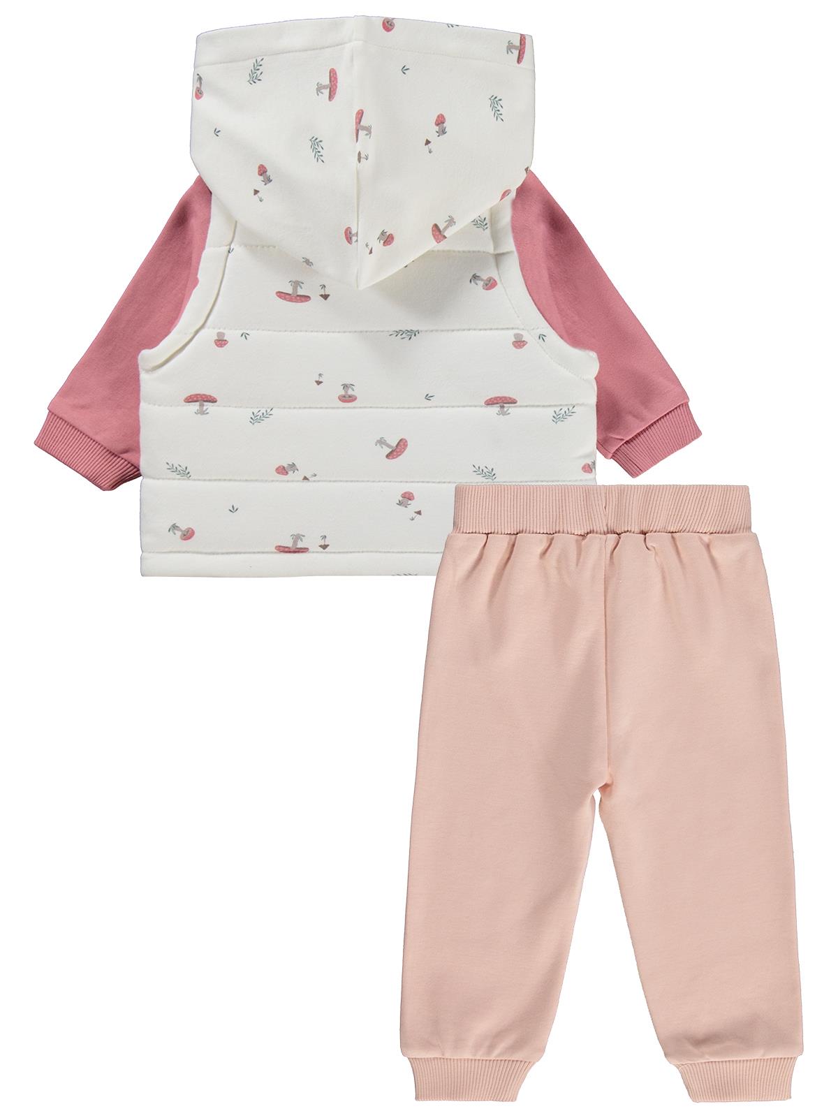 Civil Baby Mantar Baskılı 3'lü 6-18 Ay Takım - Pudra