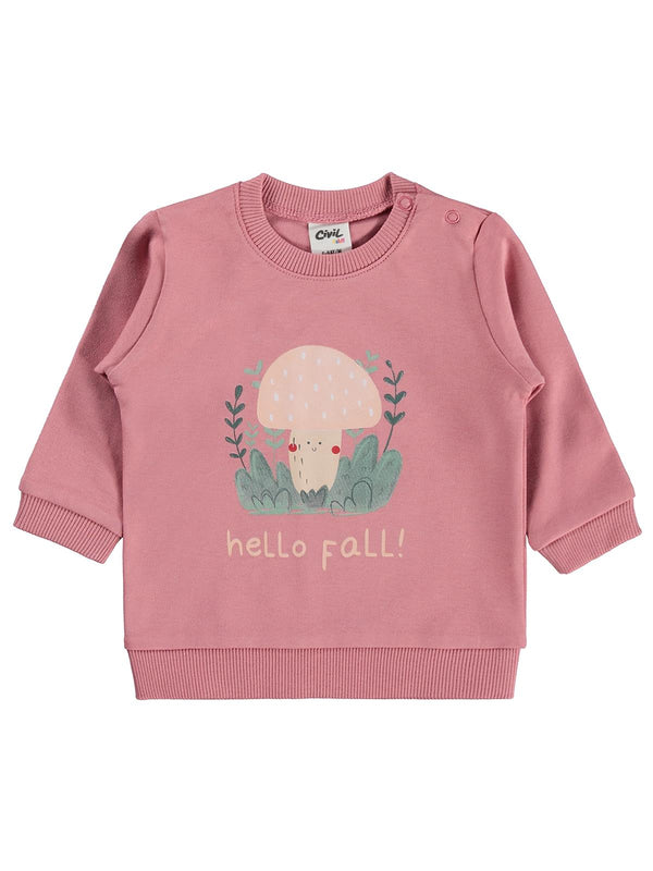 Civil Baby Mantar Baskılı 3'lü 6-18 Ay Takım - Pudra