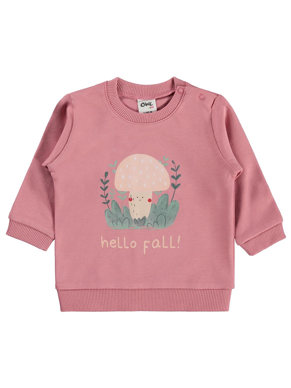 Civil Baby Mantar Baskılı 3'lü 6-18 Ay Takım - Pudra