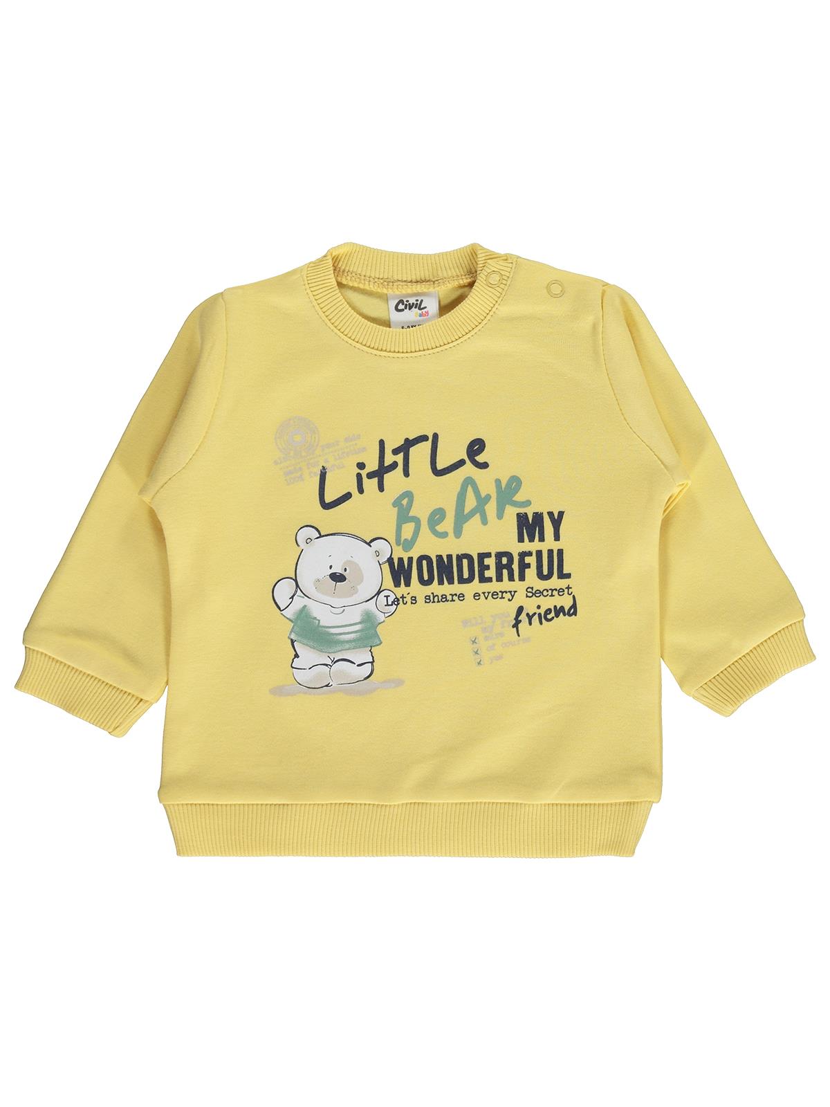 Civil Baby Ayıcık Baskılı 3'lü 6-18 Ay Takım - Yeşil