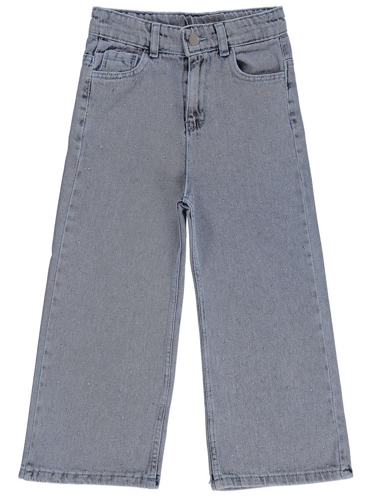 Civil Girls Taş Baskılı 6-9 Yaş Pantolon - Mavi