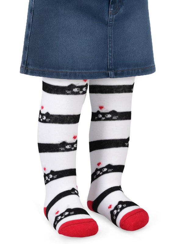 Civil Baby Cat 6-18 Ay Bebek Kız Külotlu Çorap - Beyaz