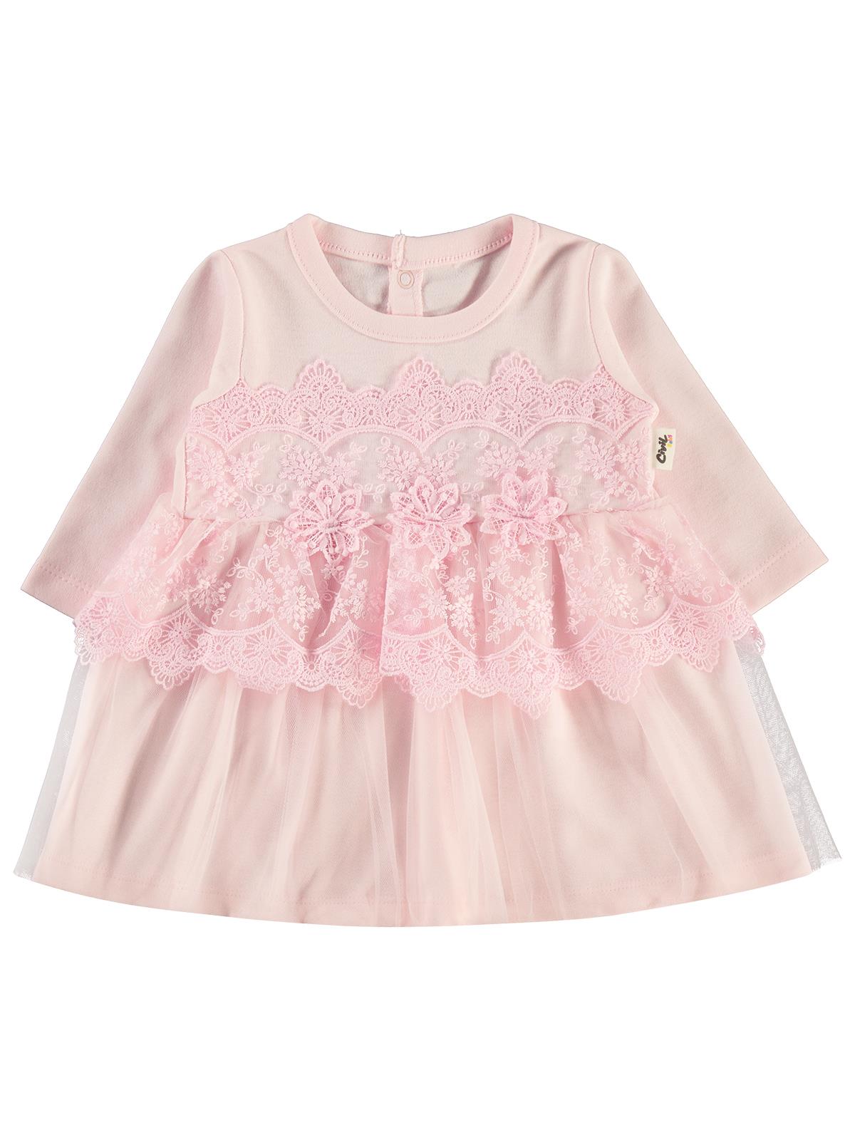 Civil Baby Fırfır Tüllü 3-12 Ay Elbise - Pembe