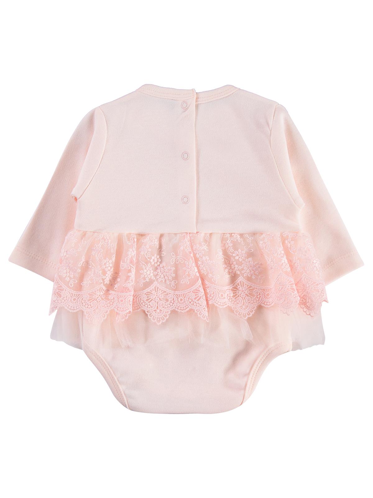 Civil Baby Fırfır Tüllü 3-12 Ay Çıtçıtlı Badi - Ekru