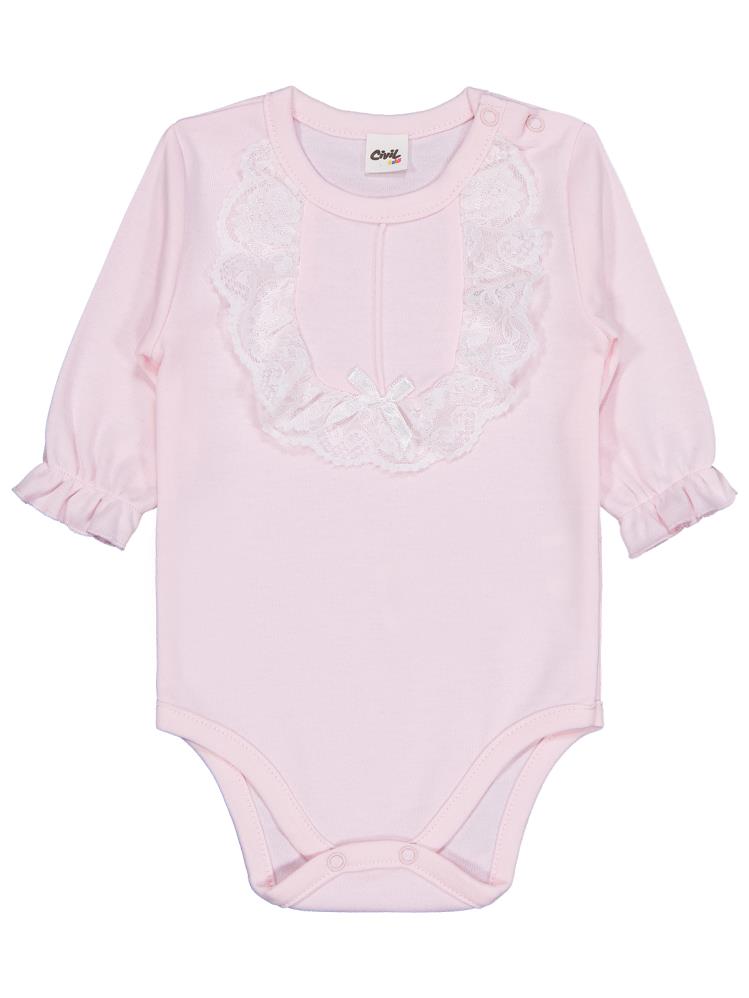 Civil Baby Brodeli 1-18 Ay Çıtçıtlı Badi - Ekru