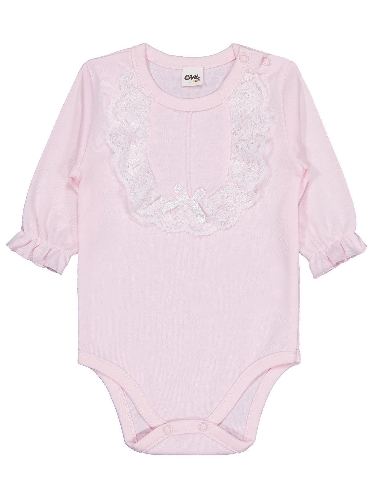 Civil Baby Brodeli 1-18 Ay Çıtçıtlı Badi - Ekru