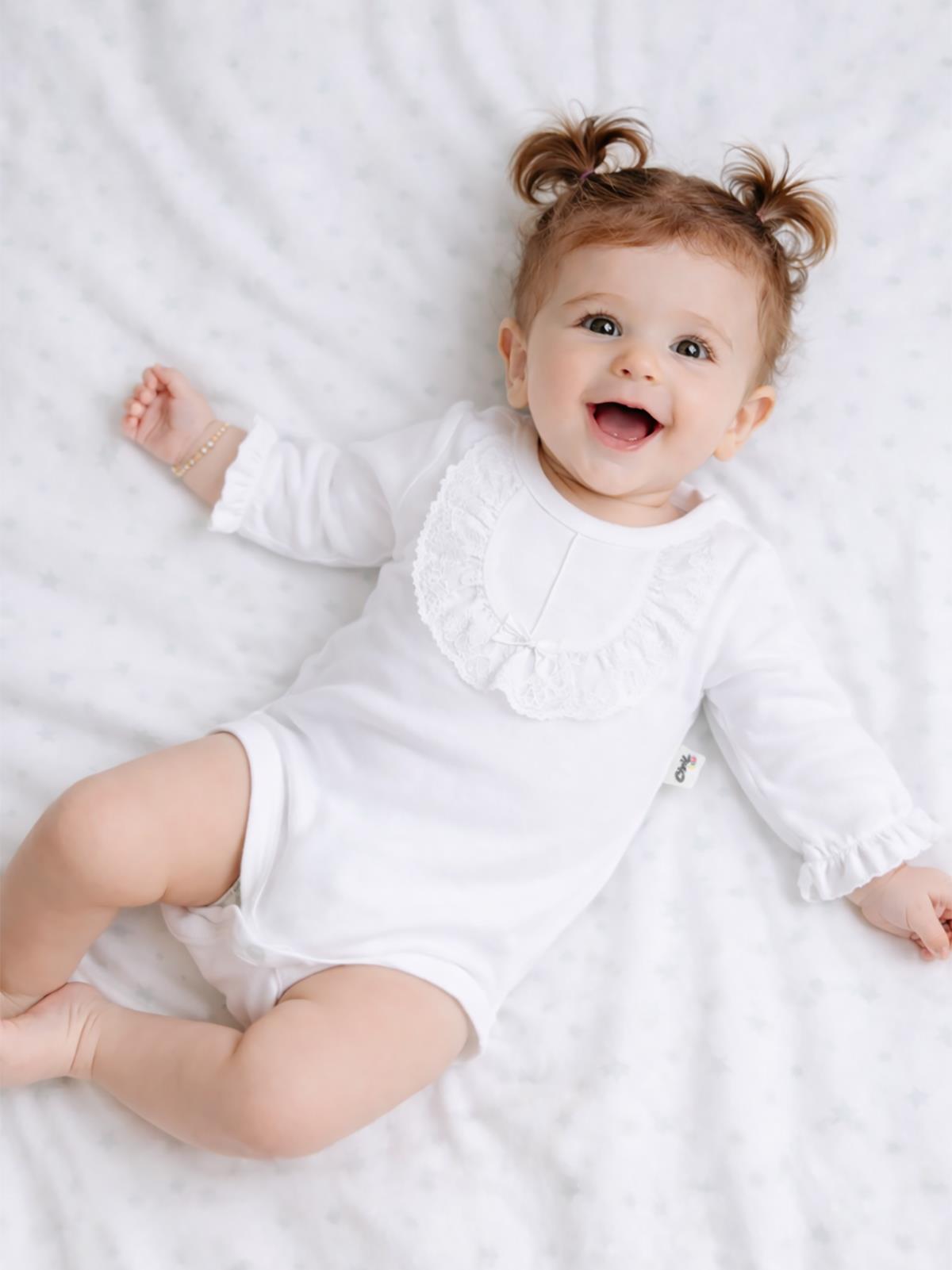 Civil Baby Brodeli 1-18 Ay Çıtçıtlı Badi - Ekru