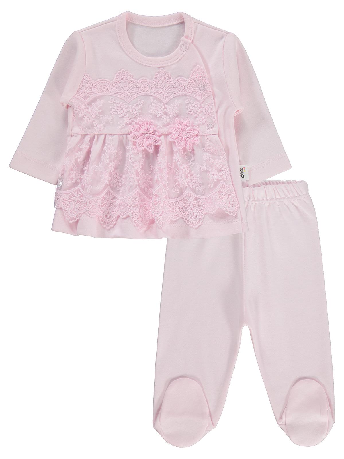 Civil Baby Fırfır Tüllü 1-9 Ay Pijama Takımı - Pembe