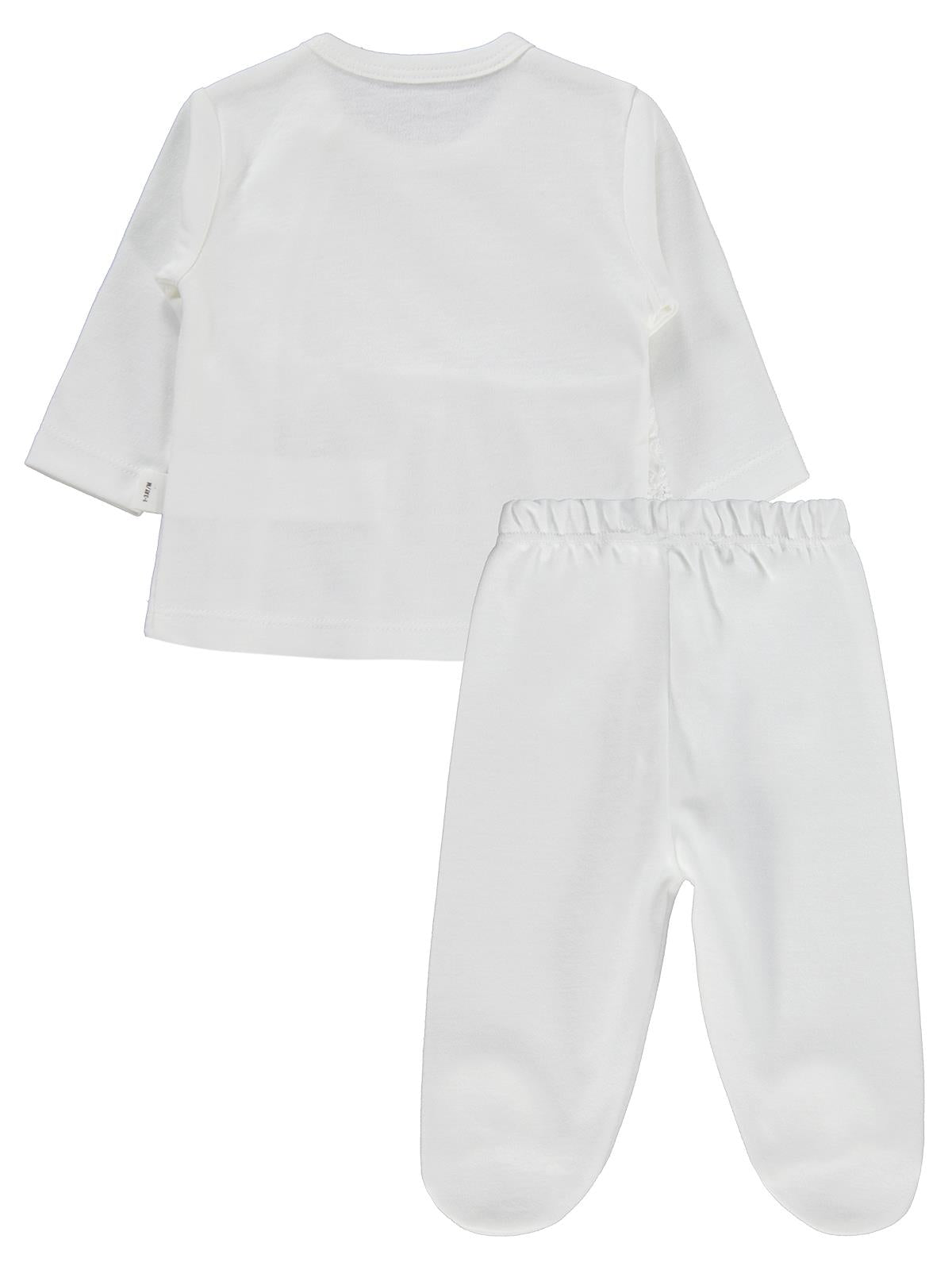 Civil Baby Fırfır Tüllü 1-9 Ay Pijama Takımı - Ekru