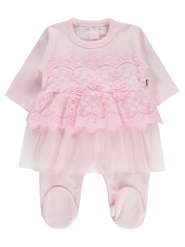 Civil Baby Fırfır Tüllü 1-9 Ay Tulum - Ekru