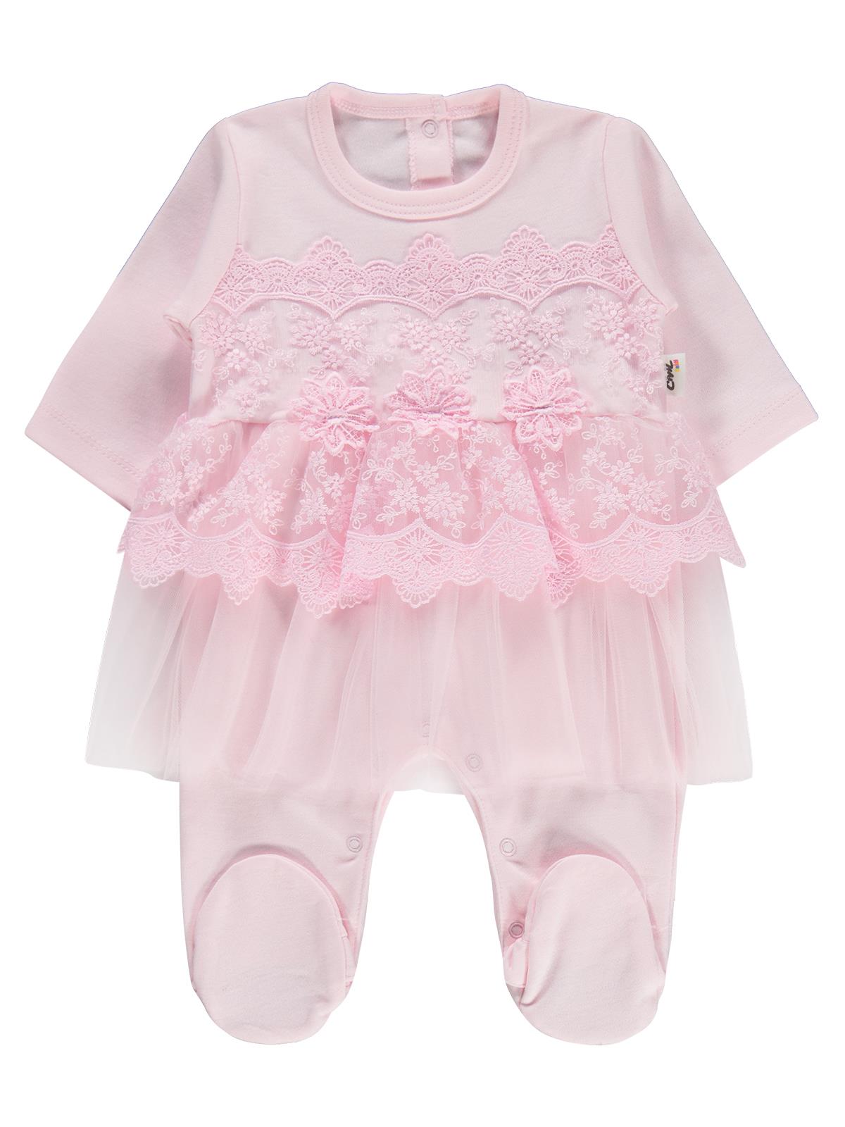 Civil Baby Fırfır Tüllü 1-9 Ay Tulum - Pembe