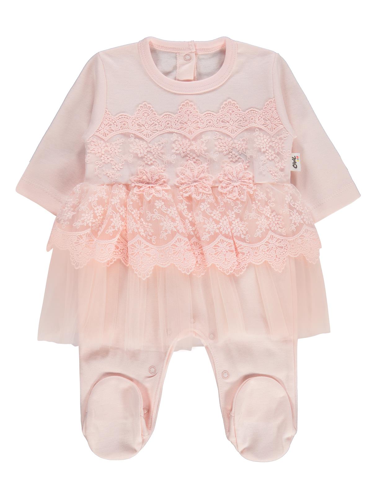 Civil Baby Fırfır Tüllü 1-9 Ay Tulum - Ekru