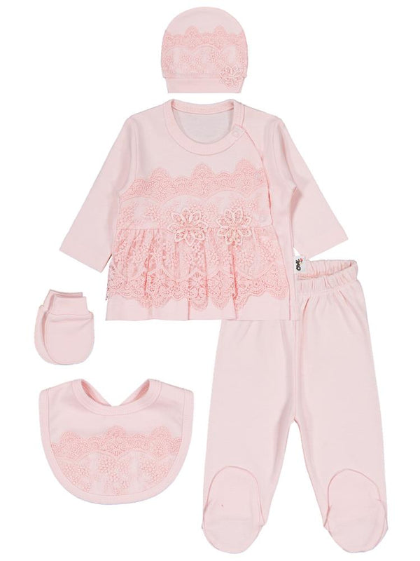 Civil Baby Fırfır Tüllü 0-1 Ay Zıbın Takımları - Ekru