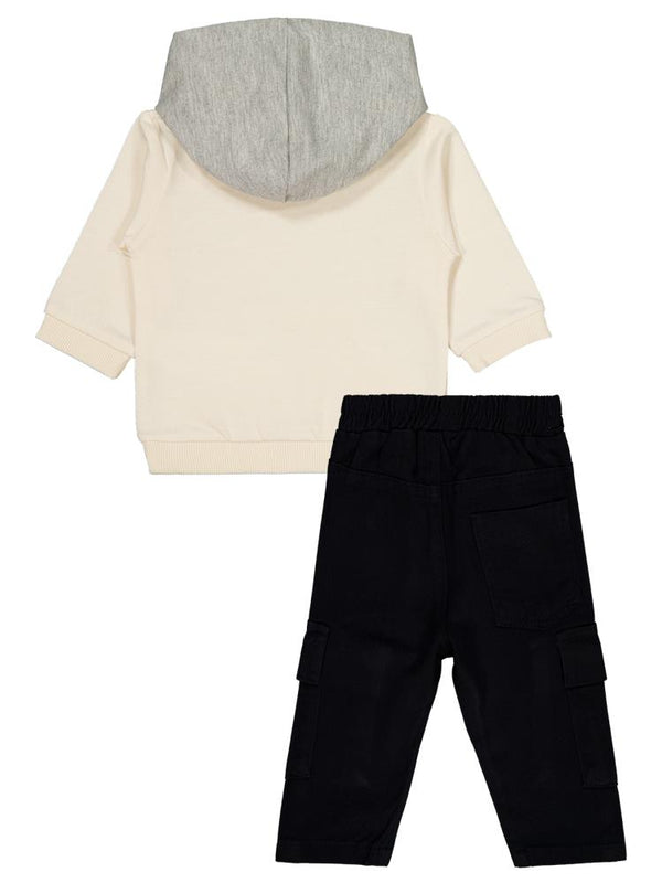 Civil Baby Kapüşonlu Sweat 2'li 6-18 Ay Takım - Bej