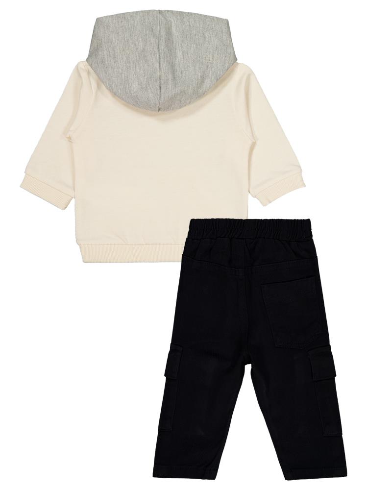 Civil Baby Kapüşonlu Sweat 2'li 6-18 Ay Takım - Bej