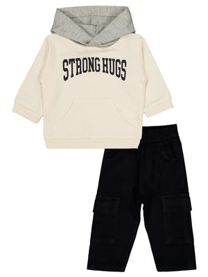 Civil Baby Kapüşonlu Sweat 2'li 6-18 Ay Takım - Bej