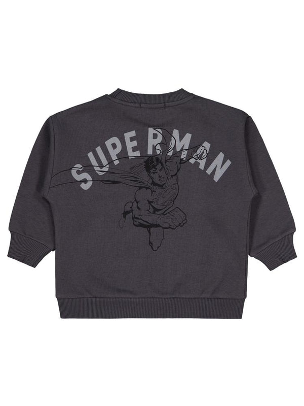 Superman Logo Baskılı 2-5 Yaş Sweatshirt - Gri