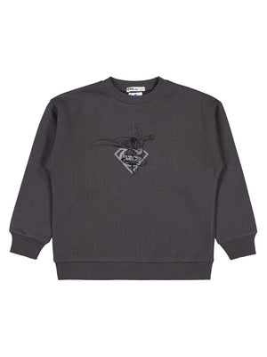 Superman Logo Baskılı 6-9 Yaş Sweatshirt - Gri