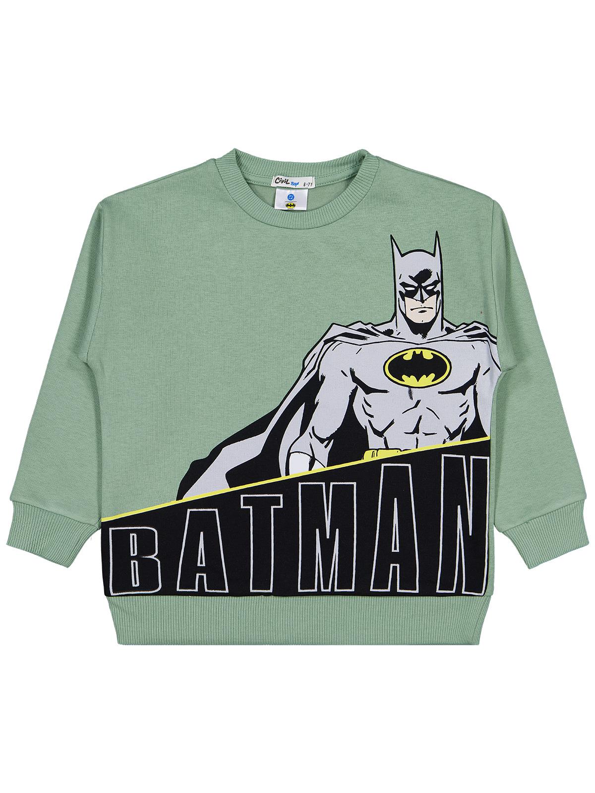 Batman Baskılı 6-9 Yaş Sweatshirt - Gri