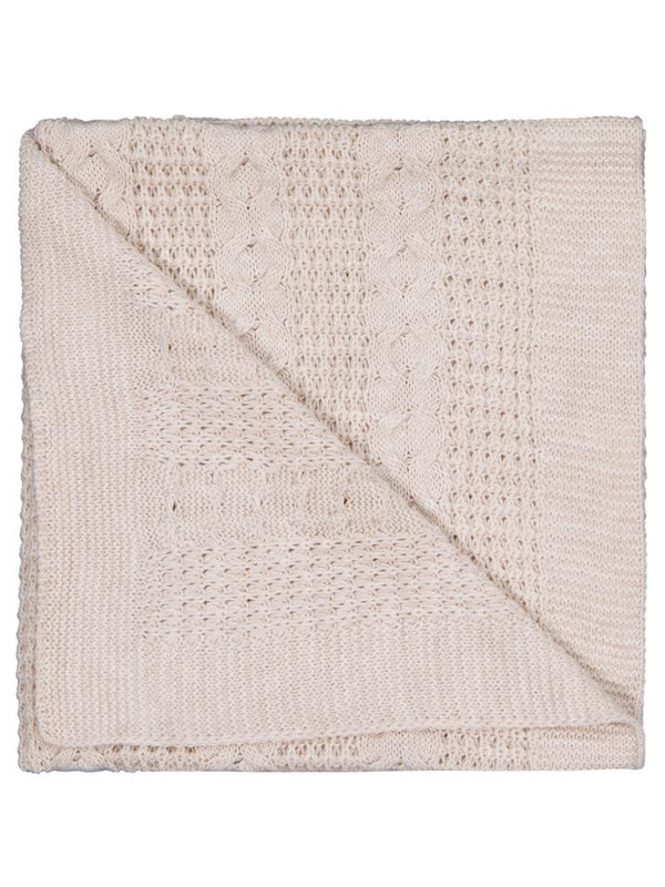 Civil Baby Saç Örgülü  Düz Battaniye - Bej