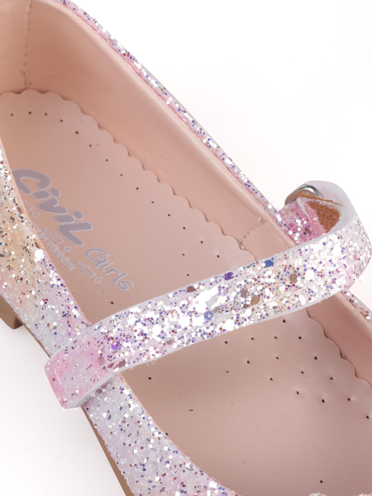 Civil Girls Kelebek Aksesuarlı 31-36 Numara Babet - Mavi