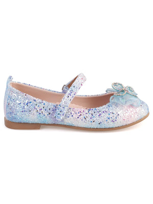 Civil Girls Kelebek Aksesuarlı 31-36 Numara Babet - Mavi