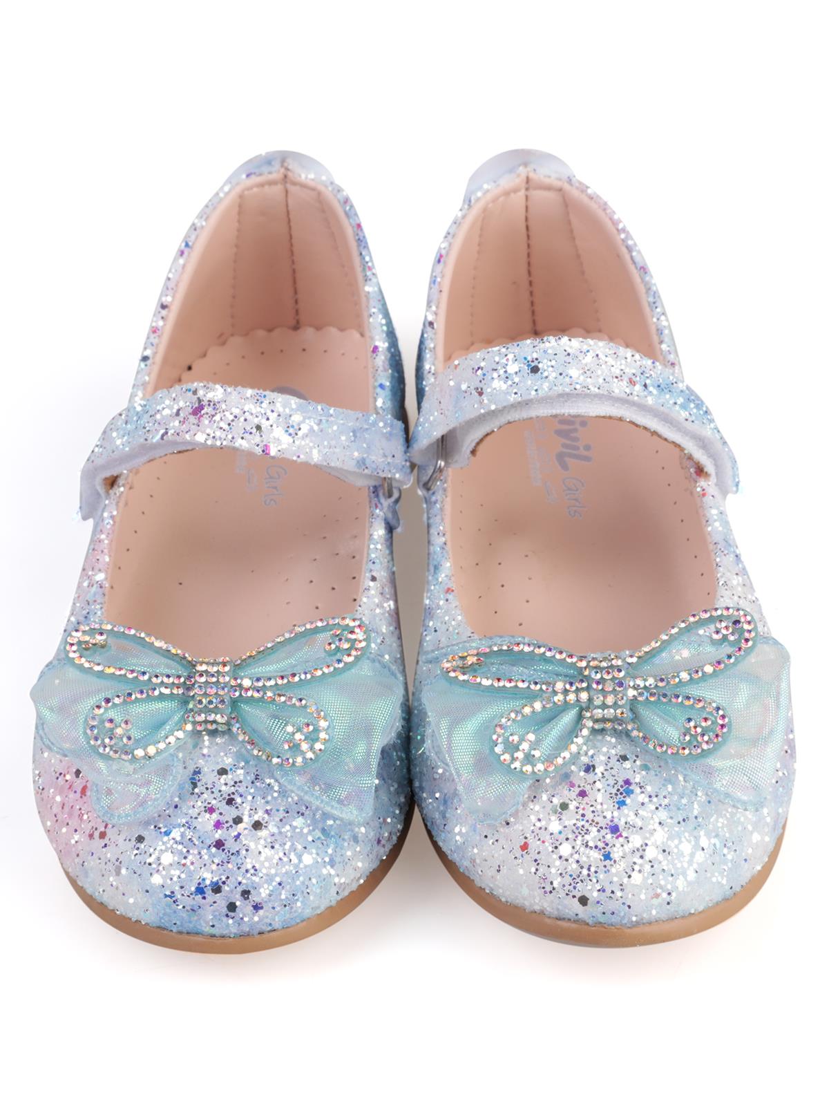 Civil Girls Kelebek Aksesuarlı 31-36 Numara Babet - Mavi