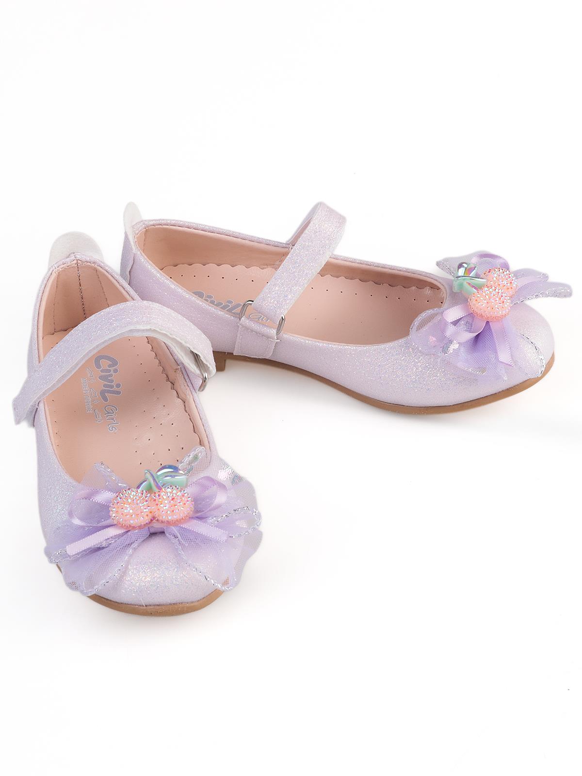 Civil Girls Kiraz Aksesuarlı 26-30 Numara Babet - Lila