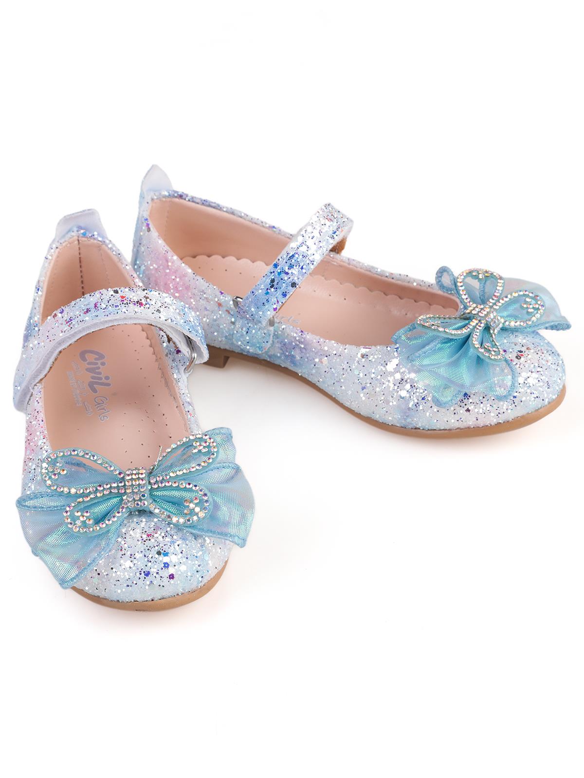 Civil Girls Kelebek Aksesuarlı 26-30 Numara Babet - Mavi