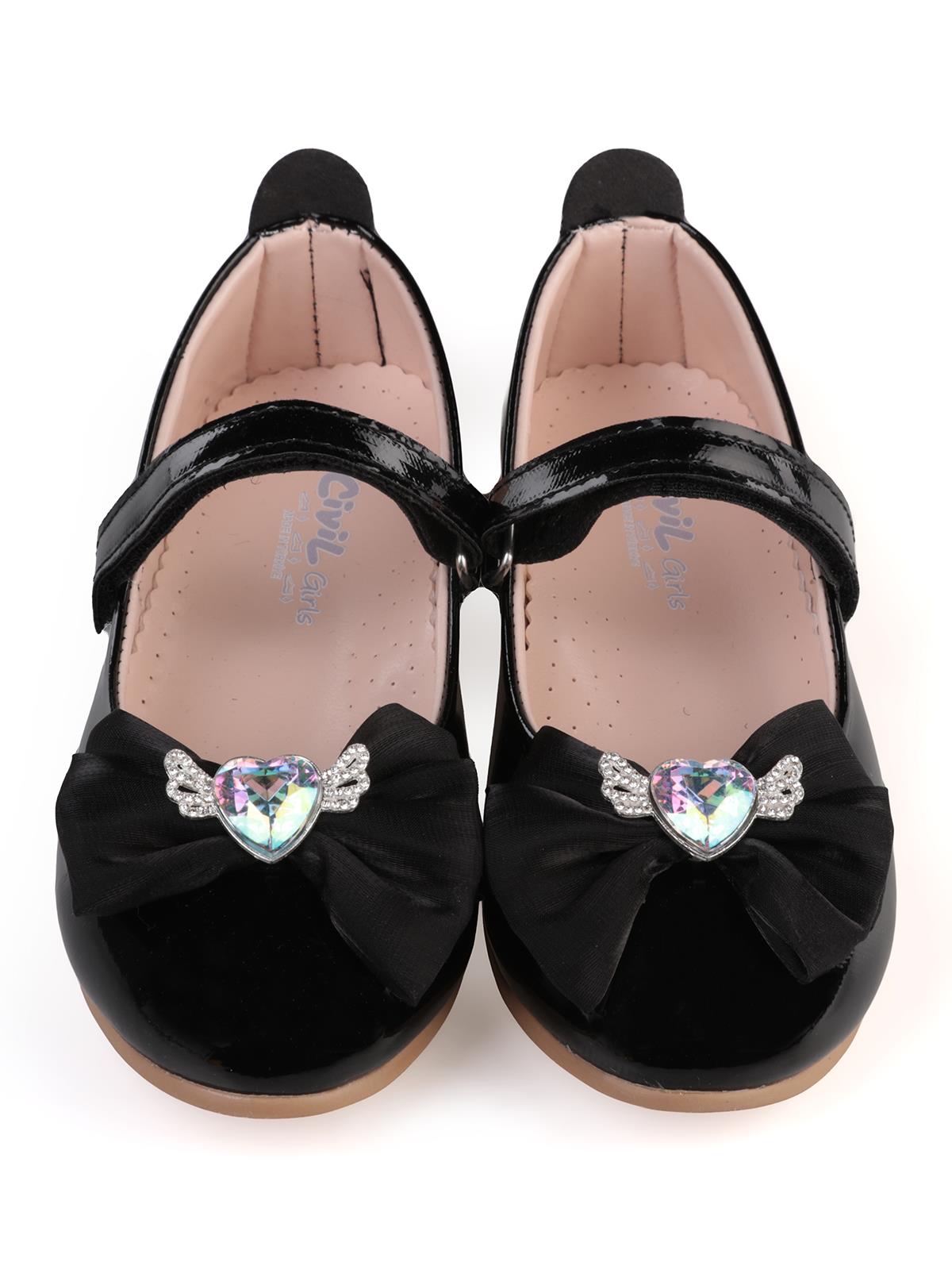 Civil Girls Kalp Aksesuarlı 31-36 Numara Babet - Gri