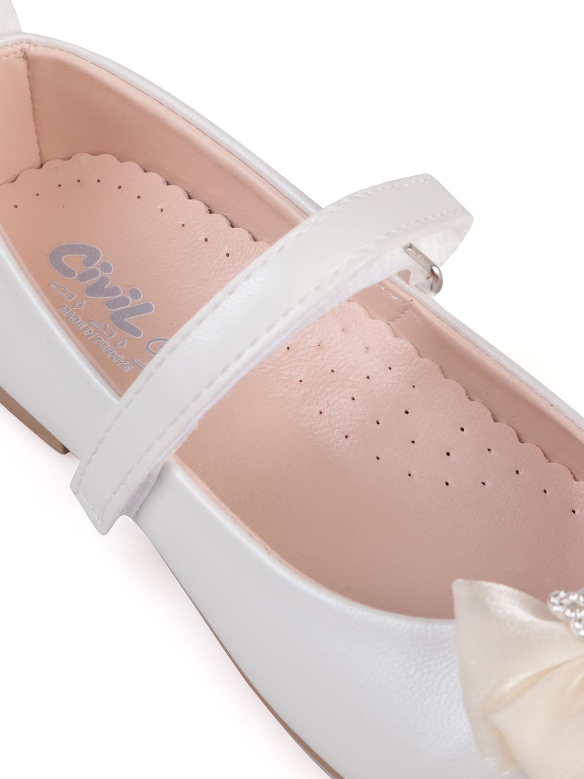 Civil Girls Kalp Aksesuarlı 31-36 Numara Babet - Gri