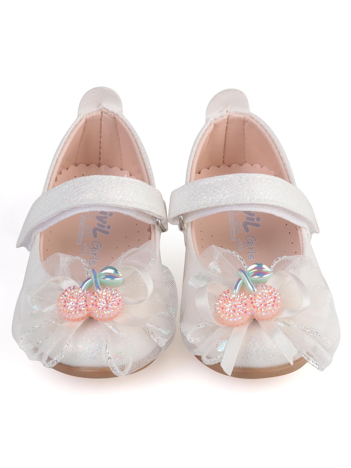 Civil Girls Kiraz Aksesuarlı 21-25 Numara Babet - Gri