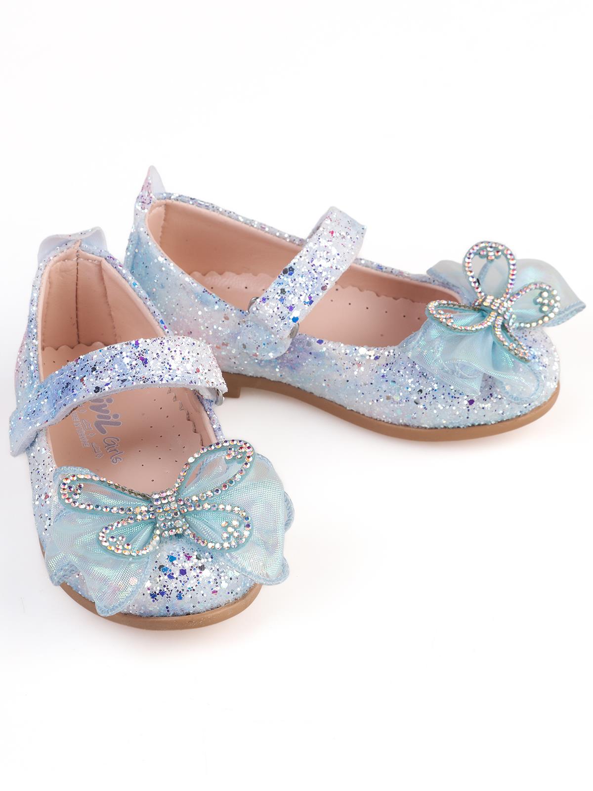 Civil Girls Kelebek Aksesuarlı 21-25 Numara Babet - Mavi