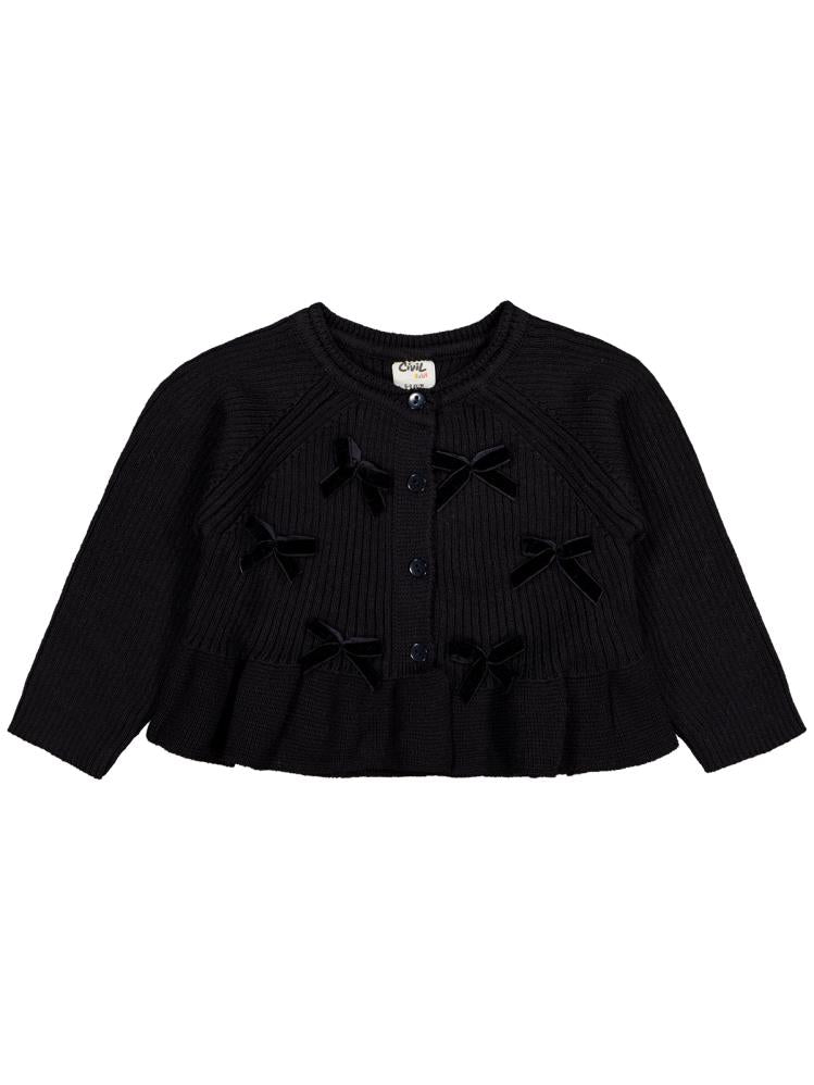 Civil Baby Fiyonklu 6-18 Ay Hırka - Siyah