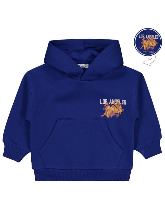 Civil Erkek Çocuk Los Angeles Baskılı Sweatshirt | 3 İp Uzun Kol | Okul Kreş ve Günlük Kullanım - Mavi