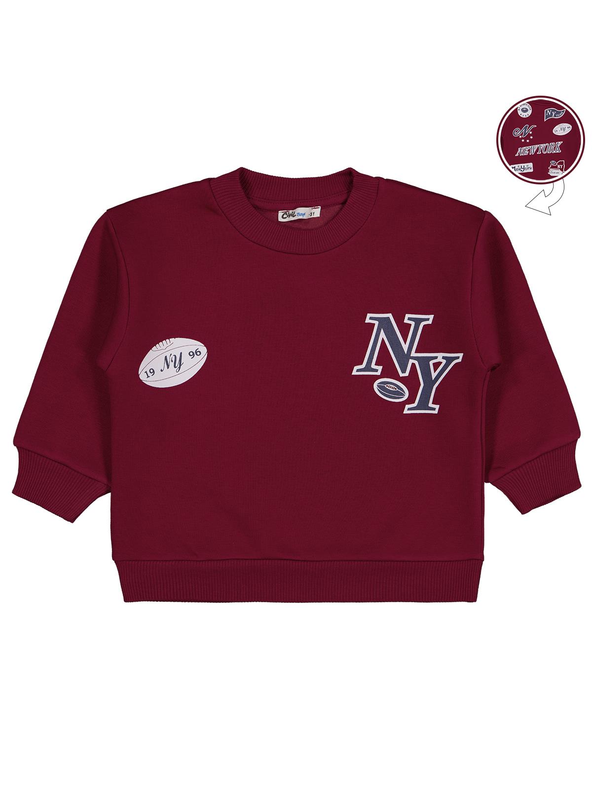 Civil Boys New York Baskılı 2-5 Yaş Sweatshirt - Gri