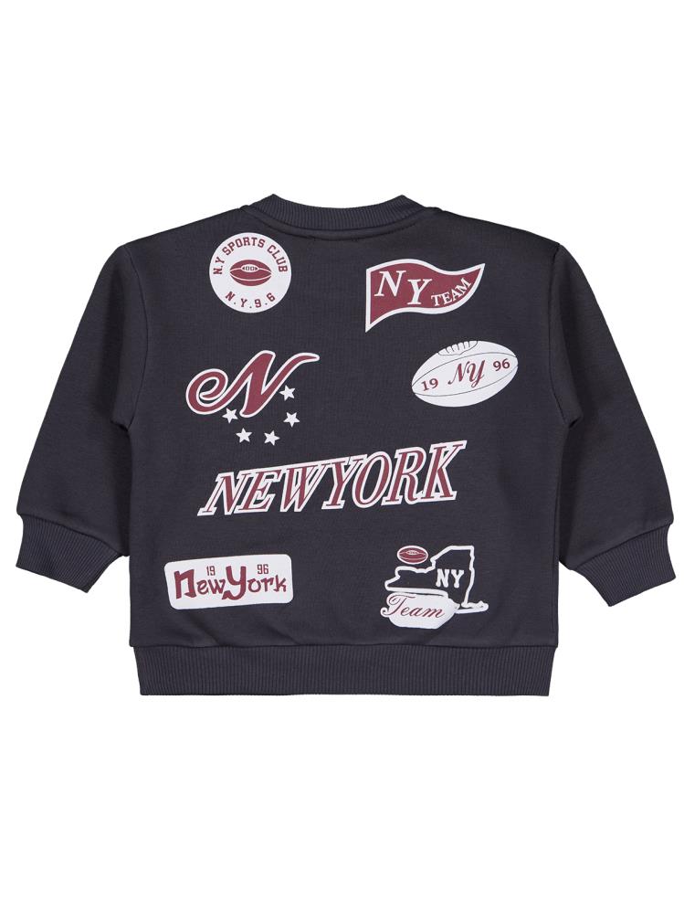 Civil Boys New York Baskılı 2-5 Yaş Sweatshirt - Gri