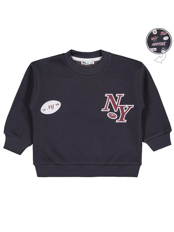Civil Boys New York Baskılı 2-5 Yaş Sweatshirt - Gri