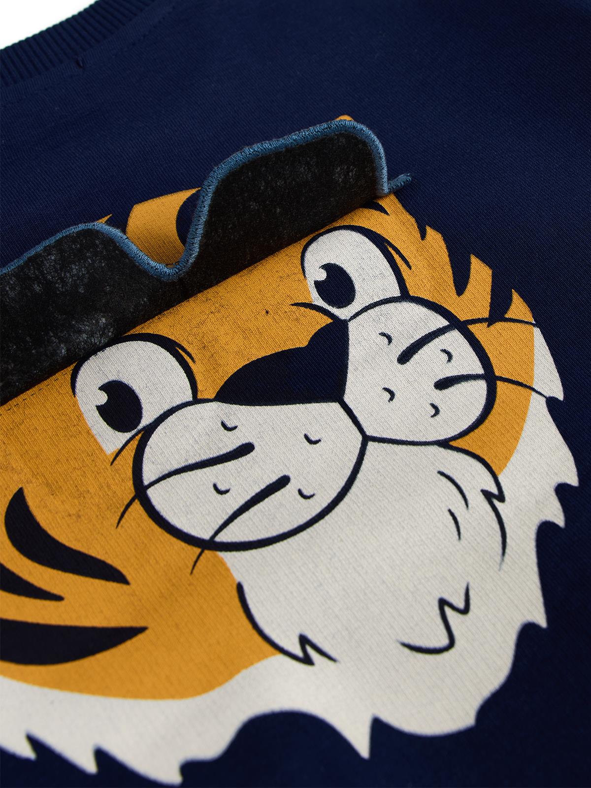 Civil Boys Tiger Baskı-Nakışlı 2-5 Yaş Sweatshirt - Lacivert