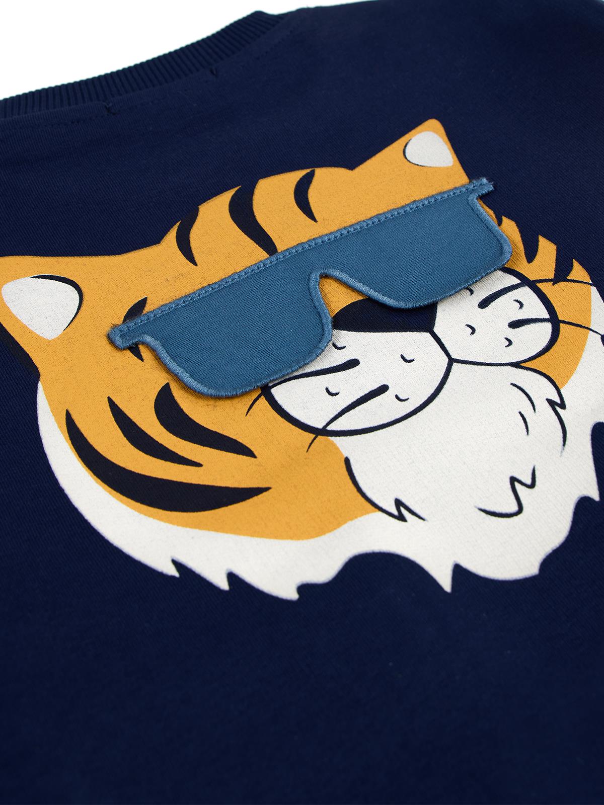 Civil Boys Tiger Baskı-Nakışlı 2-5 Yaş Sweatshirt - Lacivert