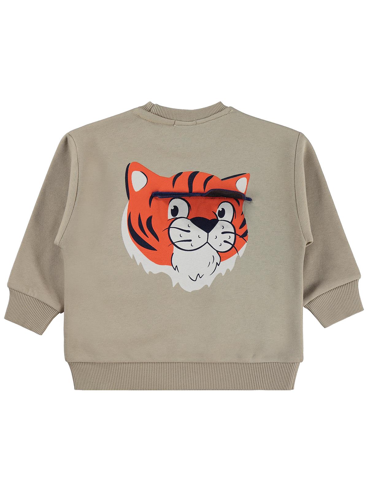 Civil Boys Tiger Baskı-Nakışlı 2-5 Yaş Sweatshirt - Lacivert