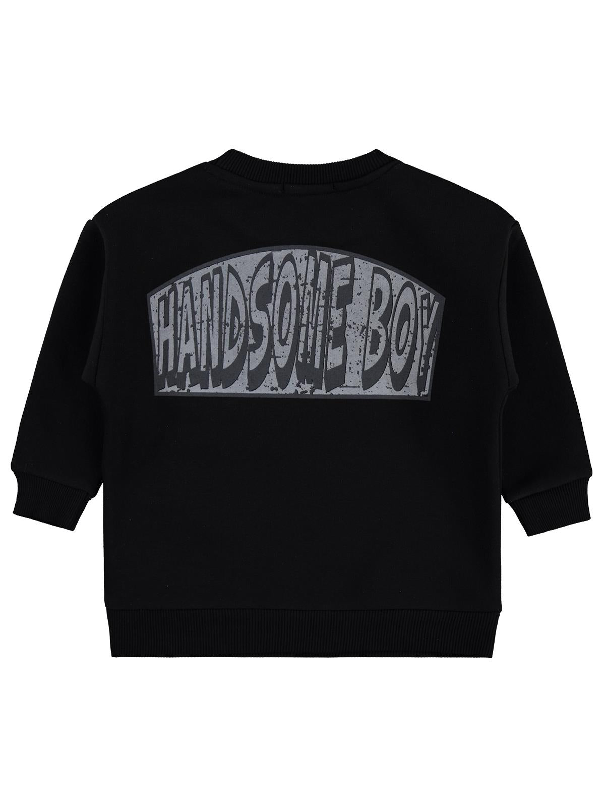 Civil Boys Hnadsome Baskılı 2-5 Yaş Sweatshirt - Siyah