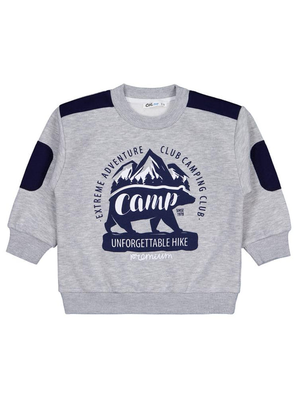 Civil Boys Camp Baskılı 2-5 Yaş Sweatshirt - Gri