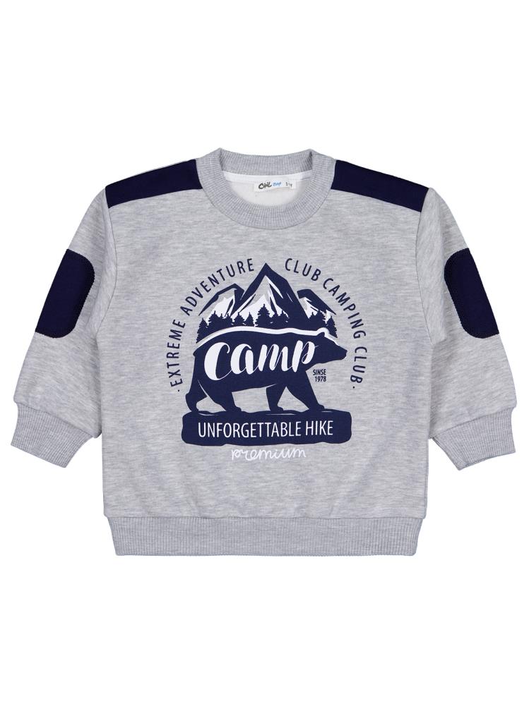 Civil Boys Camp Baskılı 2-5 Yaş Sweatshirt - Gri